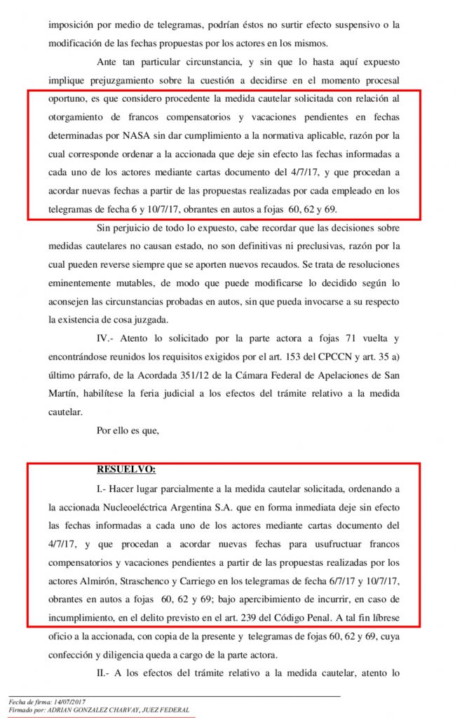 NASA incumple sentencia del Juzgado Federal